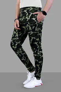 Stylish Multicoloured Cotton Spandex Printed Regular Track Pants For Men Pack Of 2-thumb1