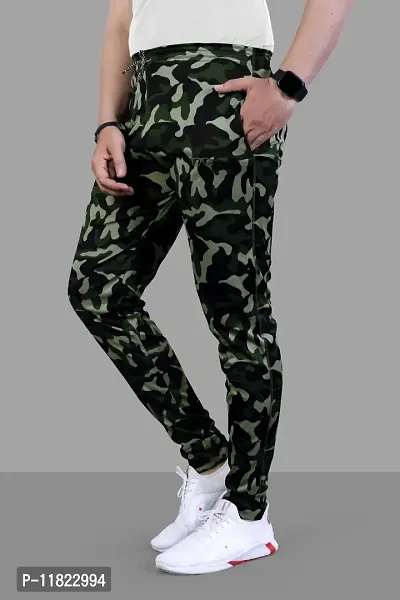 Stylish Multicoloured Cotton Spandex Printed Regular Track Pants For Men Pack Of 2-thumb2