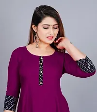 Stylish Purple Cotton Solid Fit And Flare Dress For Women-thumb1