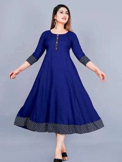 Stylish Solid Fit And Flare Dress For Women