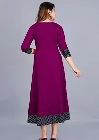Stylish Purple Cotton Solid Fit And Flare Dress For Women-thumb2