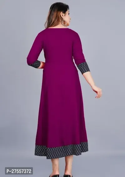 Stylish Purple Cotton Solid Fit And Flare Dress For Women-thumb3