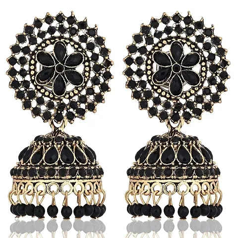 Shritesh Gold Plated Kundan Studded Meenakari Jhumka Earrings Brass Jhumki Earring Pearl Brass Jhumki Earring