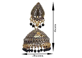 Shritesh Beautiful  Attractive Big Kundan Jhumka earrings for Girls and Women. Brass Jhumki Earring Alloy, Metal Jhumki Earring Crystal Brass Jhumki Earring Metal Jhumki Earring (Black)-thumb2