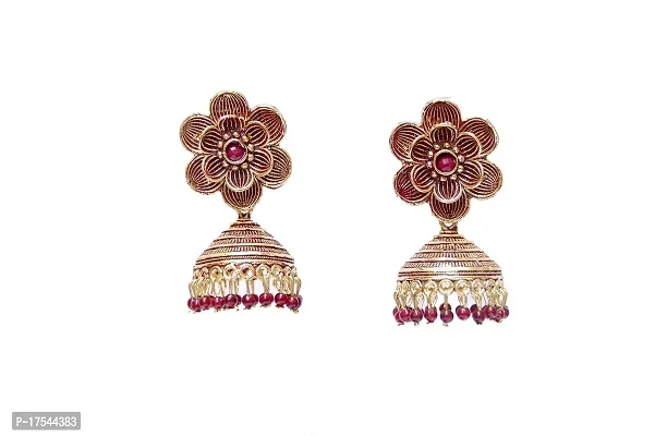 Shritesh Fashion Naira Inspired Traditional Studded Big Jhumka Jhumki Earrings For Women  Girls