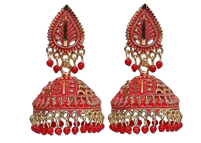 Shritesh Beautiful & Attractive Big Kundan Jhumka earrings for Girls and Women. Brass Jhumki Earring Alloy, Metal Jhumki Earring Crystal Brass Jhumki Earring Metal Jhumki Earring