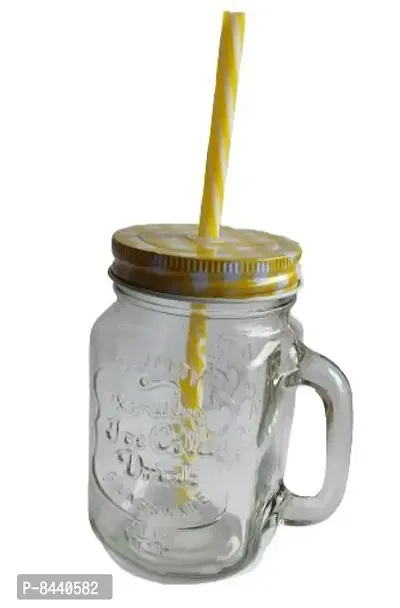 Masor Jar With Straw (Random Color)-thumb0