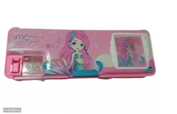 Pink Mermaid Plastic Pencil Box-thumb0