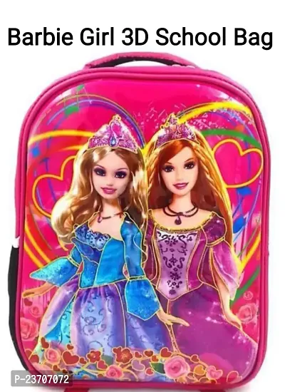 Kshyam 3D Barbie Girls Barbie Dolls Pink Princess Kids School Bag Soft Plush Backpacks Cartoon Boys Girls Baby Kids School/Nursery/Picnic/Carry/Travelling Bag - 2 To 5 Year Age To Keep Water Bottle Lunch Box Stationary Gift Items (Small Size Upto 5 Years)