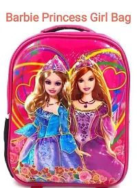 Kshyam 3D Barbie Girls Barbie Dolls Pink Princess Kids School Bag Soft Plush Backpacks Cartoon Boys Girls Baby Kids School/Nursery/Picnic/Carry/Travelling Bag - 2 To 5 Year Age To Keep Water Bottle Lunch Box Stationary Gift Items (Small Size Upto 5 Years)-thumb3