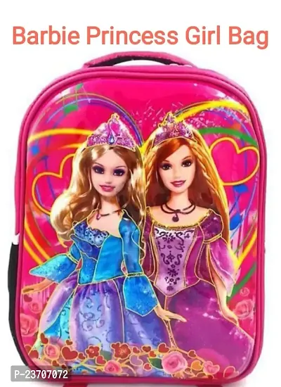 Kshyam 3D Barbie Girls Barbie Dolls Pink Princess Kids School Bag Soft Plush Backpacks Cartoon Boys Girls Baby Kids School/Nursery/Picnic/Carry/Travelling Bag - 2 To 5 Year Age To Keep Water Bottle Lunch Box Stationary Gift Items (Small Size Upto 5 Years)-thumb4