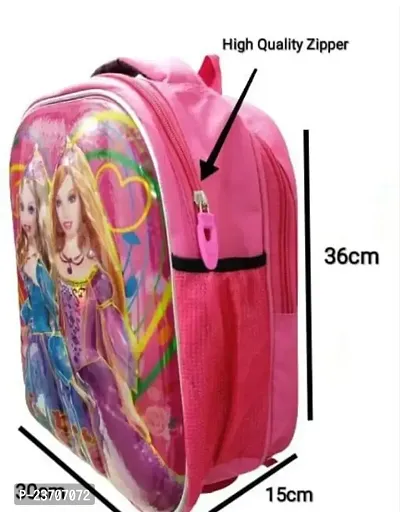 Kshyam 3D Barbie Girls Barbie Dolls Pink Princess Kids School Bag Soft Plush Backpacks Cartoon Boys Girls Baby Kids School/Nursery/Picnic/Carry/Travelling Bag - 2 To 5 Year Age To Keep Water Bottle Lunch Box Stationary Gift Items (Small Size Upto 5 Years)-thumb5