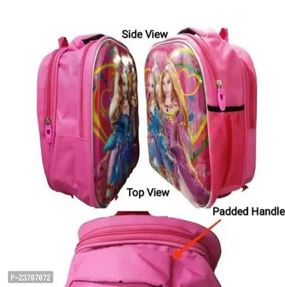 Kshyam 3D Barbie Girls Barbie Dolls Pink Princess Kids School Bag Soft Plush Backpacks Cartoon Boys Girls Baby Kids School/Nursery/Picnic/Carry/Travelling Bag - 2 To 5 Year Age To Keep Water Bottle Lunch Box Stationary Gift Items (Small Size Upto 5 Years)-thumb2