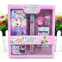 Best Frozen Fever princess barbie Stationery Set Kit Combo (Geometry Box Eraser Sharpener Scale and Colours box School | Bday Birthday Gift for Girls Return Gift Set Girls Unicorn Collection| Stylish-thumb1