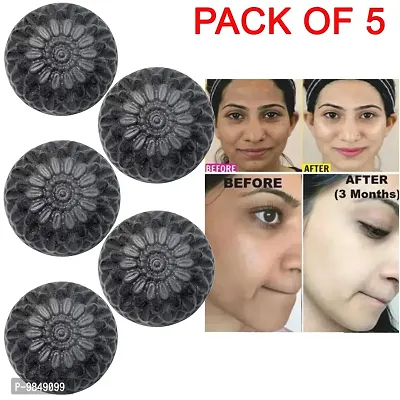 Charcoal Bathing Bar  Handmade  100 Vegan  Paraben Free&nbsp;&nbsp; 100GM PACK OF 5-thumb0