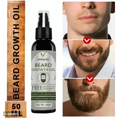 VitraCos Beard Growth Oil for Men For Better Beard Growth With Thicker Beard   Best Beard Oil for Patchy Beard   Free from all Harmful Chemicals Hair Oil   50 ml-thumb0