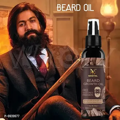 NAINITAL Ayurvedic Beard Growth Oil  With Asvagandha Yastimadhuka Taila   7 Natural Herbs Hair Oil   50 ml-thumb0