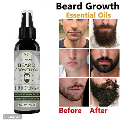 100% Natural Beard Growth Oil- For Stimulating fast Beard Growth Hair Oil-thumb0