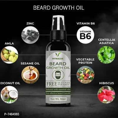 100% Natural Beard Growth Oil- For Stimulating fast Beard Growth Hair Oil-thumb0