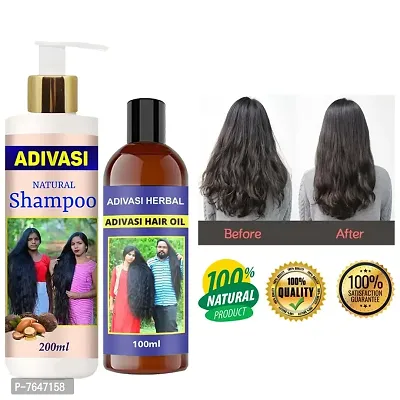 adivasi neelambari Premium quality of hair medicine for hair growth anti dandruff prevent hair SHAMPOO WITH OIL 200ML+100ml pack of 2 adivasi neelambari Premium qualit-thumb0