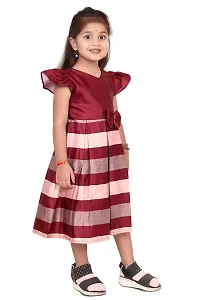 LIKADO FASHION Cotton Printed one Shoulder Frock for Girls (5 to 6 Year, Maroon)-thumb4