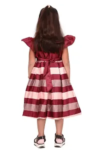 LIKADO FASHION Cotton Printed one Shoulder Frock for Girls (5 to 6 Year, Maroon)-thumb2