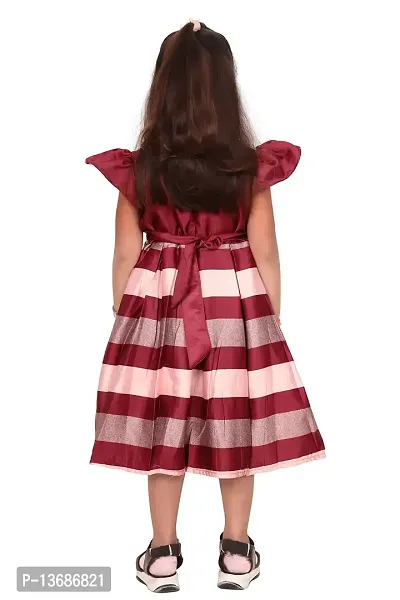 LIKADO FASHION Cotton Printed one Shoulder Frock for Girls (5 to 6 Year, Maroon)-thumb3