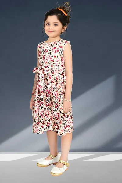 Printed Cotton Blend Dress for Girls