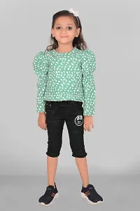 Green Top For Baby Girls Cotton  Fabric Best for Summer-thumb1