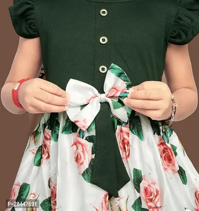 GREEN SATIN BABY FROCK-thumb4