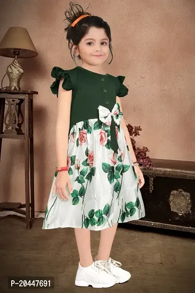 GREEN SATIN BABY FROCK-thumb5