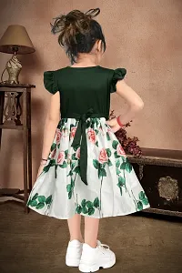 GREEN SATIN BABY FROCK-thumb1