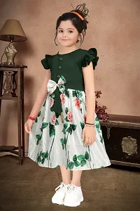 GREEN SATIN BABY FROCK-thumb2