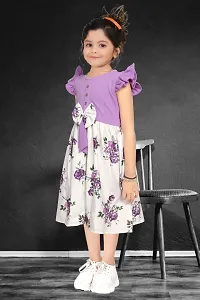 Purple Cottan Frock,FROCK FOR GIRL,kids wear,kids frock,kids dreess,baby cloth,baby frock-thumb1
