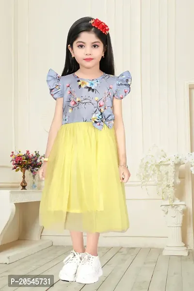 Partywear Yellow New Frock  For Girl