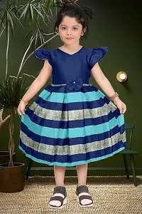 Girl's SATIN Floral Printed Frock Dress for Kids.-thumb2