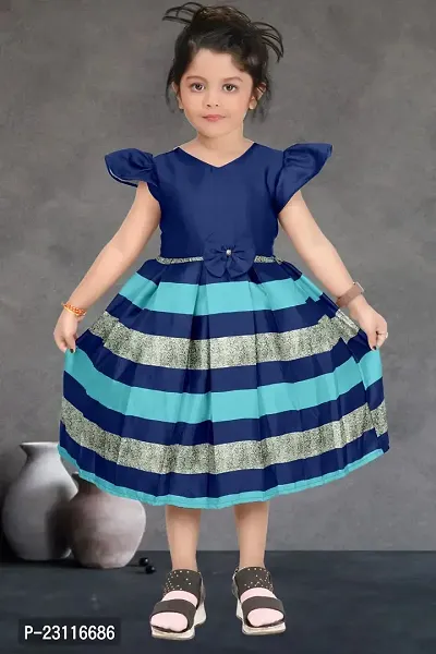 Girl's SATIN Floral Printed Frock Dress for Kids.-thumb4