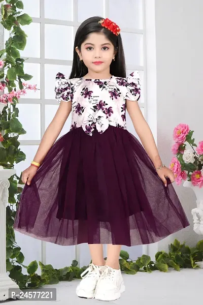 Flawsome Staylish Girl Frock PURPLR Net Frock by Likado Fashion in Most Selling 2023 Hit Dising-thumb0