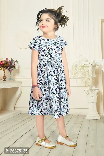 New stylish Blue floral Baby Girls Dress/Frocks-thumb3