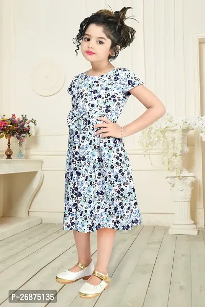 New stylish Blue floral Baby Girls Dress/Frocks-thumb4