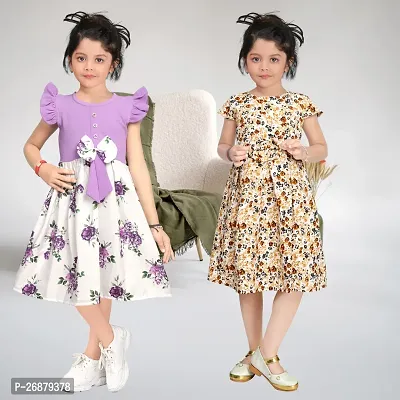 Combo  Buy 1 Get 1 Free Princess Trendy Girls Frock And Dresses
