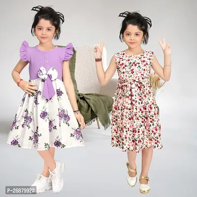 Combo  Buy 1 Get 1 Free Princess Trendy Girls Frock And Dresses