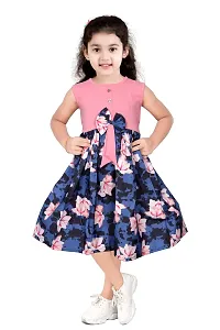Classic Printed Frock For Kids Girls-thumb2