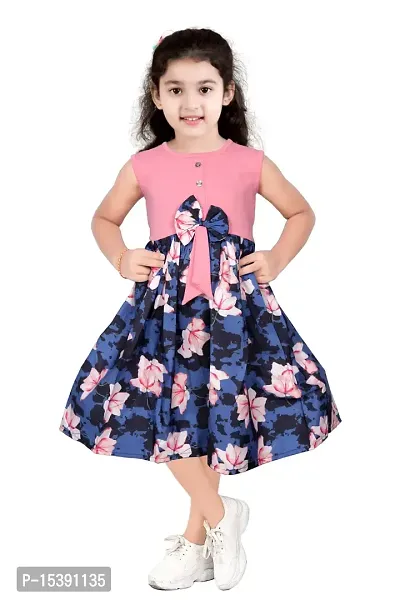 Classic Printed Frock For Kids Girls-thumb3