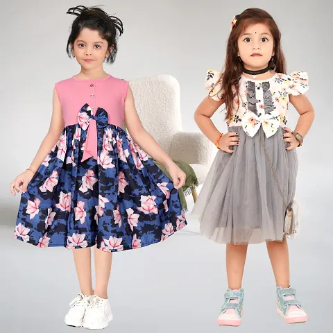 Classic Blend Frocks for Kids Girl, Pack of 2