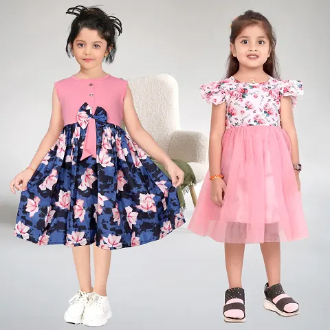 Classic Blend Frocks for Kids Girl, Pack of 2