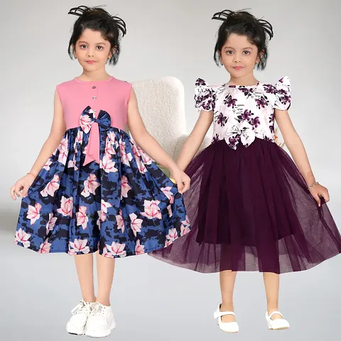 Combo Buy 1 Get 1 Free Princess Trendy Girls Frock And Dresses