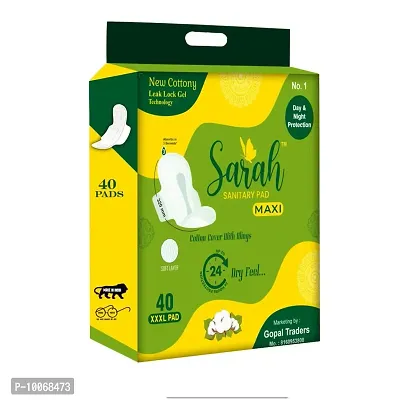 Sarah Heavy Flow Cottany XXXL Pack of 1 Sanitary Pad  (Pack of 40)-thumb0