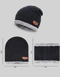 WOOLLEN BEANIE CAPS WITH NECK WARMER FOR MEN-thumb3