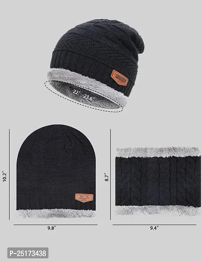 WOOLLEN BEANIE CAPS WITH NECK WARMER FOR MEN-thumb4